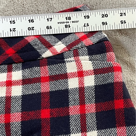 TALBOTS Red Navy White Plaid Wool Blend Skirt Size 18W Petite Holiday Festive - Picture 11 of 12